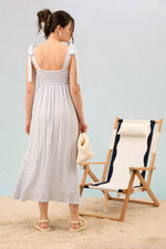 Clover Striped Midi Tie Dress