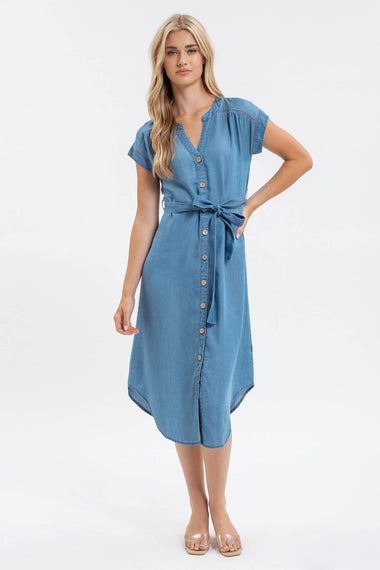 Grove Chambray Belted Dress