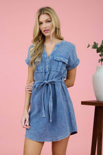 Zoe Washed Button-up Dress