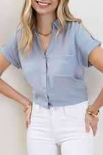 Capri Drop Shoulder Button-up Top