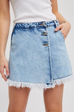 Sorene Denim Frayed Skort