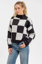 Bella Checkered Knit Sweater