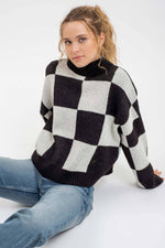 Bella Checkered Knit Sweater