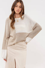 Golden Back Tie Knit Sweater