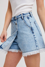 Sorene Denim Frayed Skort