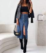 Deacon Long Denim Skirt