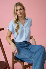 Capri Drop Shoulder Button-up Top