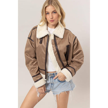 Freedom Fur Contrast Suede Jacket