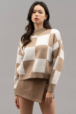 Bella Checkered Knit Sweater