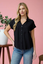 Capri Drop Shoulder Button-up Top