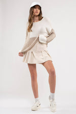 Golden Back Tie Knit Sweater