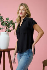 Capri Drop Shoulder Button-up Top