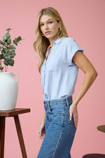 Capri Drop Shoulder Button-up Top