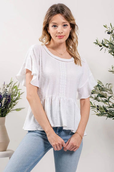 Dream On Textured Woven Blouse