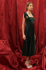 Enchanting Velvet Tie Strap Dress