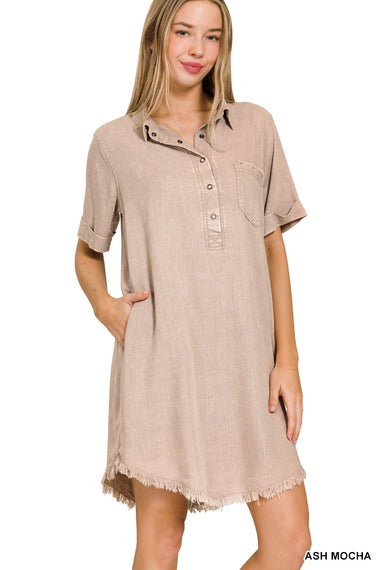 Sunlit Raw Hem Dress