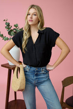 Capri Drop Shoulder Button-up Top