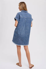 Emma Frayed Denim Shirt Dress