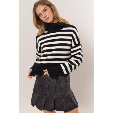 Amara Striped Turtleneck Sweater