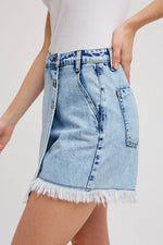 Sorene Denim Frayed Skort