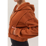 Deya Zip Up Hoodie Jacket With Seam Detailing