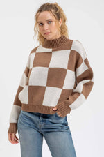 Bella Checkered Knit Sweater