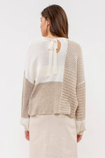 Golden Back Tie Knit Sweater