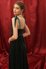 Enchanting Velvet Tie Strap Dress